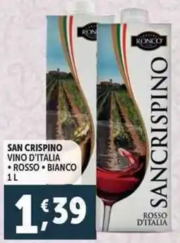 Deco Supermercati San crispino vino d'italia rosso bianco offerta