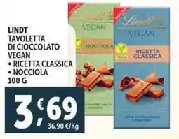 Deco Supermercati Lindt tavoletta di cioccolato vegan offerta