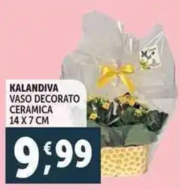 Deco Supermercati Kalandiva vaso decorato ceramica 14 x 7 cm offerta