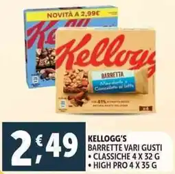 Deco Supermercati Kellogg's barrette, classiche, high pro offerta