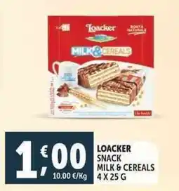 Deco Supermercati Loacker snack milk & cereals offerta