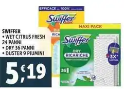 Deco Supermercati Swiffer wet citrus fresh 24 panni dry 36 panni duster 9 piumini offerta
