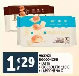 Deco Supermercati Vicenzi bocconcini latte, cioccolato, lampone offerta