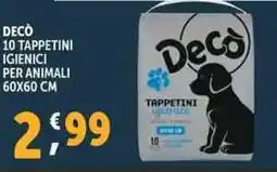 Deco Supermercati Decò 10 tappetini igienici per animali 60x60 cm offerta