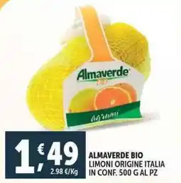Deco Supermercati Almaverde bio limoni offerta