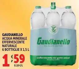 Deco Supermercati Gaudianello acqua minerale effervescente naturale 6 bottiglie offerta