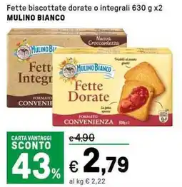 Iper La Grande Fette biscottate dorate o integrali MULINO BIANCO offerta