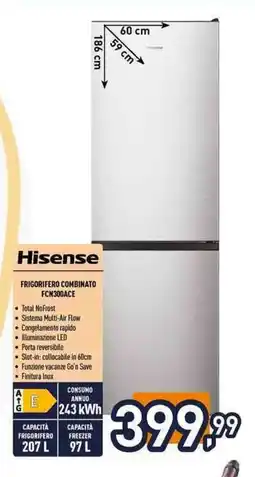 Iper La Grande Hisense FRIGORIFERO COMBINATO FCN300ACE offerta