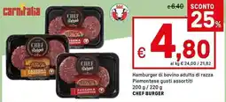 Iper La Grande Hamburger di bovino adulto di razza Piemontese CHEF BURGER offerta
