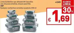 Iper La Grande Linea Contenitori per alimenti OK! Save Box con chiusura ermetica HOP offerta