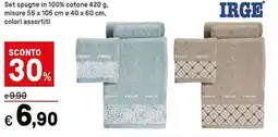 Iper La Grande Set spugne in 100% cotone, misure IRGE offerta