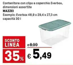 Iper La Grande Contenitore con clips e coperchio Everbox MAZZEI offerta