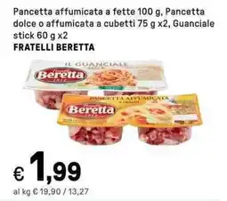 Iper La Grande Pancetta affumicata a fette, Pancetta dolce o affumicata a cubetti, Guanciale stick offerta