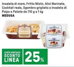 Iper La Grande Insalata di mare, Fritto Misto. Alici Marinate, Cocktail reale, Sgombro grigliato o Insalata di Polpo e Patate MEDUSA offerta