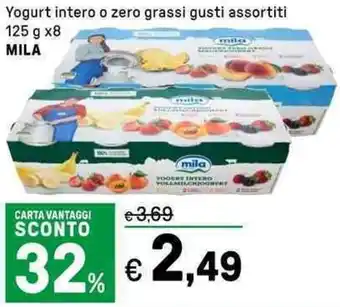 Iper La Grande Yogurt intero o zero grassi MILA offerta