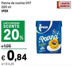 Iper La Grande Panna da cucina UHT IPER offerta