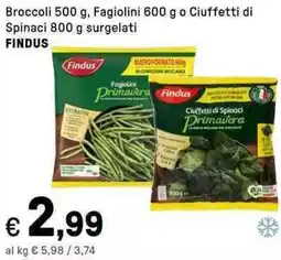 Iper La Grande Broccoli, Fagiolini o Ciuffetti di Spinaci surgelati FINDUS offerta