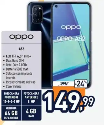 Unieuro Oppo A52 offerta
