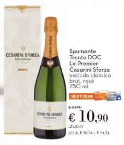 Conad Spumante Trento DOC Le Premier Cesarini Sforza metodo classico brut, rosé offerta
