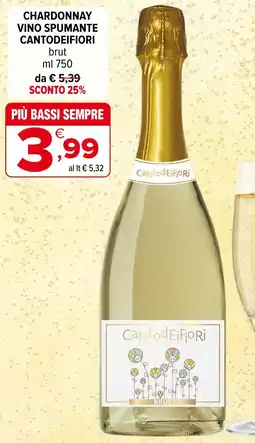 Iperal Chardonnay vino spumante CANTODEIFIORI offerta