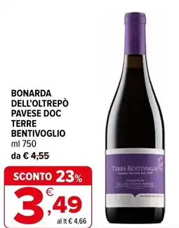 Iperal Bonarda dell'oltrepò pavese doc terre BENTIVOGLIO offerta