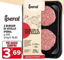 Iperal 2 burger di vitello IPERAL offerta