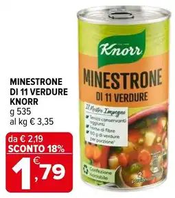Iperal Minestrone di 11 verdure KNORR offerta