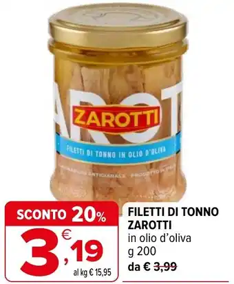 Iperal Filetti di tonno ZAROTTI offerta