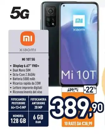 Unieuro Mi Xiaomi Mi 10T 5G offerta