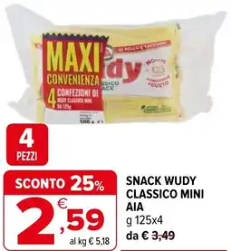 Iperal Snack wudy classico mini AIA offerta