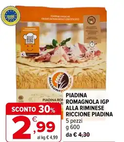 Iperal Piadina romagnola igp alla riminese RICCIONE PIADINA offerta