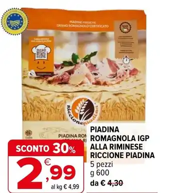 Iperal Piadina romagnola igp alla riminese RICCIONE PIADINA offerta