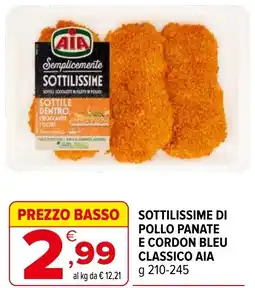 Iperal Sottilissime di pollo panate e cordon bleu classico AIA offerta