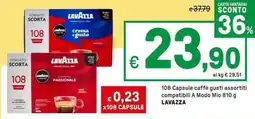 Iper La Grande 108 Capsule caffè gusti assortiti compatibili A Modo Mio LAVAZZA offerta