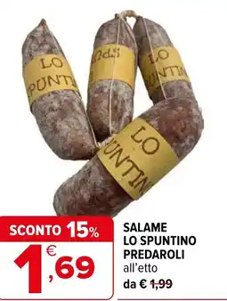 Iperal Salame lo spuntino PREDAROLI offerta