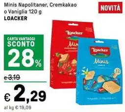 Iper La Grande Minis Napolitaner, Cremkakao o Vaniglia LOACKER offerta
