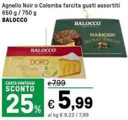 Iper La Grande Agnello Noir o Colomba farcita BALOCCO offerta