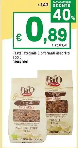 Iper La Grande Pasta integrale Bio GRANORO offerta
