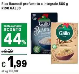 Iper La Grande Riso Basmati profumato o integrale RISO GALLO offerta