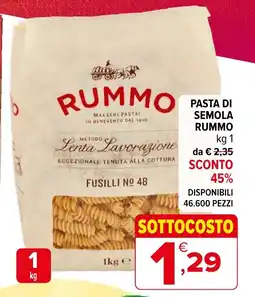 Iperal Pasta di semola RUMMO offerta