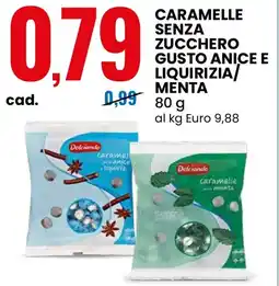 Eurospin Dolciando caramelle senza zucchero gusto anice e liquirizia/ menta offerta