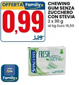 Eurospin Spinclass chewing gum senza zucchero con stevia offerta