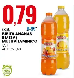Eurospin Puertosol bibita ananas e mela/ multivitaminico offerta