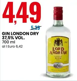 Eurospin Lord andrew gin london dry 37,5% vol. offerta