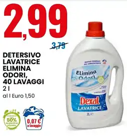 Eurospin Dexal detersivo lavatrice elimina odori offerta