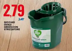 Eurospin Amo essere eco secchio ovale green con strizzatore offerta