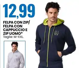 Eurospin Felpa con zip/ felpa con cappuccio e zip uomo offerta