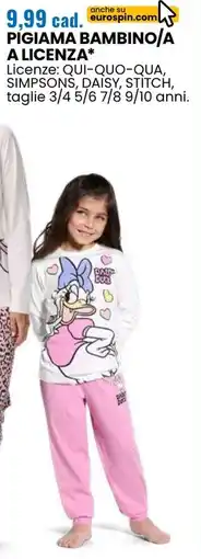 Eurospin Pigiama bambino/a a licenza offerta