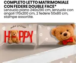 Eurospin Completo letto matrimoniale con federe double face offerta