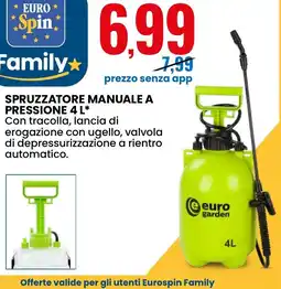 Eurospin Spruzzatore manuale a pressione 4 l offerta